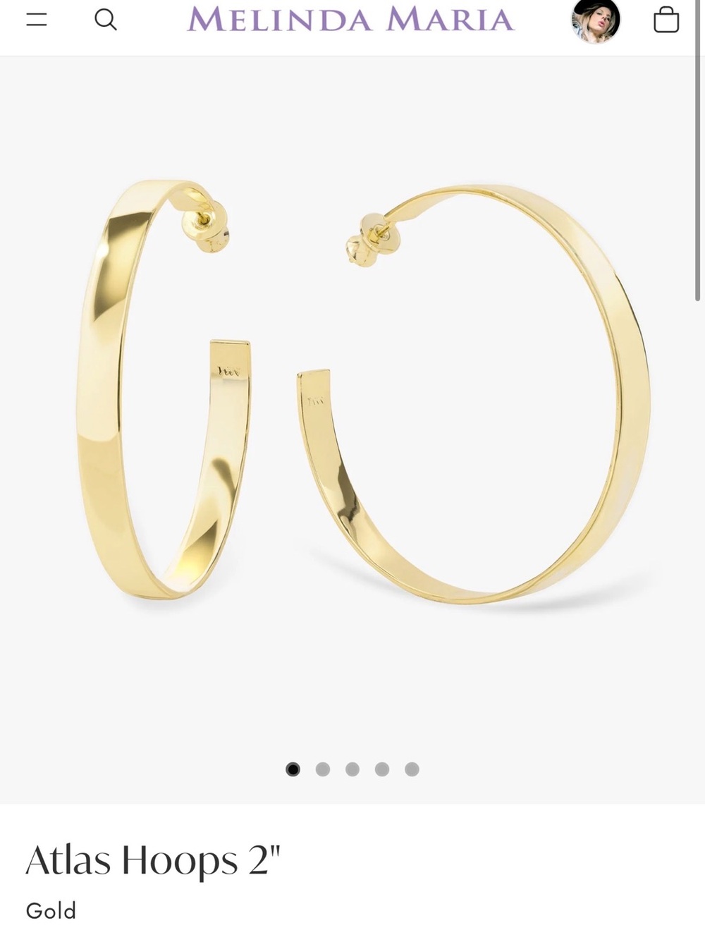 Melinda Maria Gold  Atlas Hoop Earrings